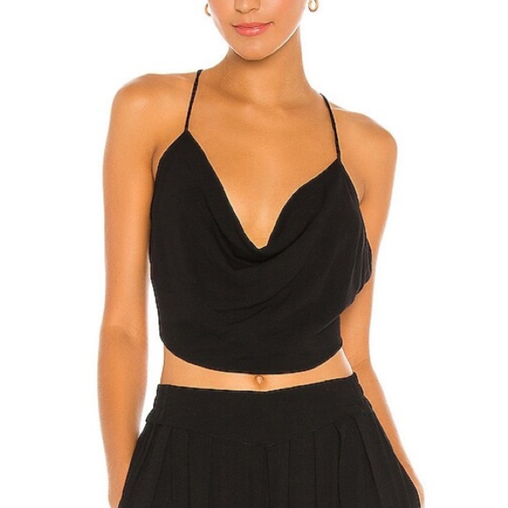 Indah Polina Solid 70s Cowl Neck Cami